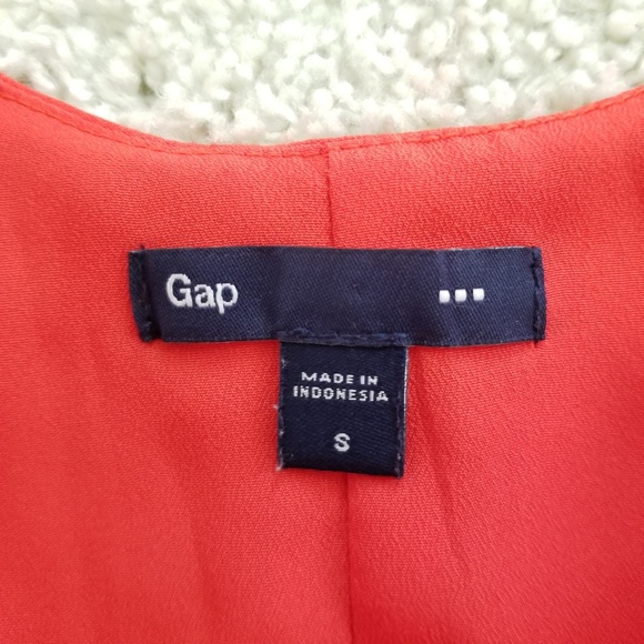 ⬇️🌹 Gap (S) Orange Red Chiffon Dress - Picture 7 of 8